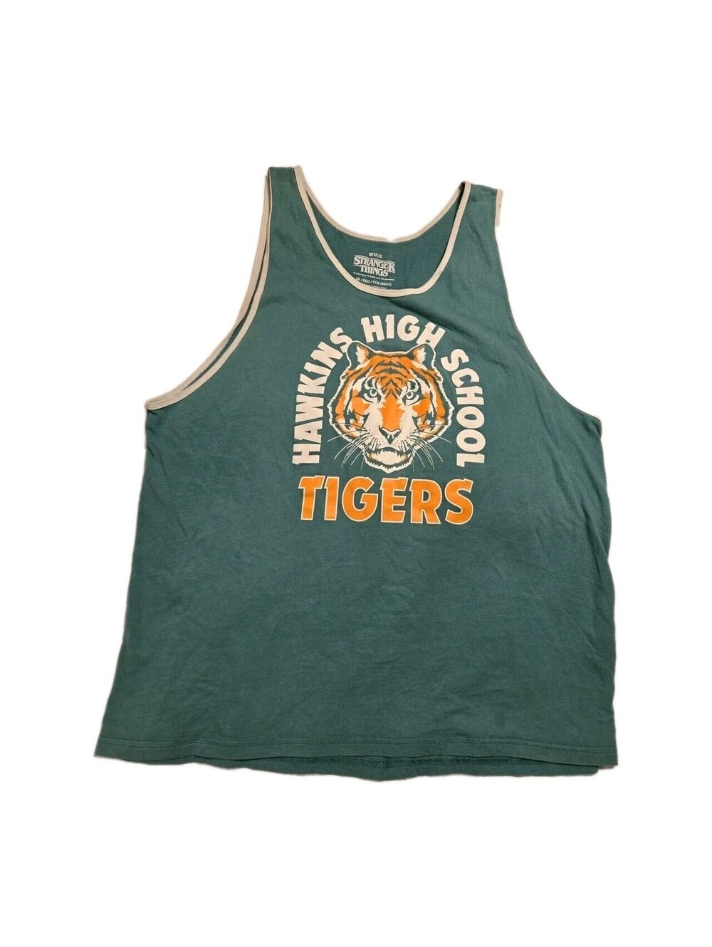 stranger things hawkins high school tigers tank top shirt men's 2XL teal